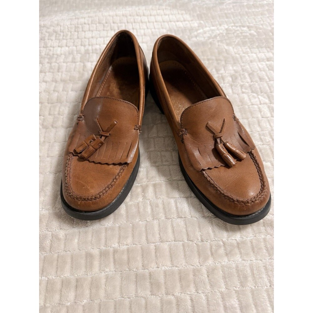 Bass Marietta III Men’s Brown Leather Tassel Loafers Slip On Dress Shoes Size 11